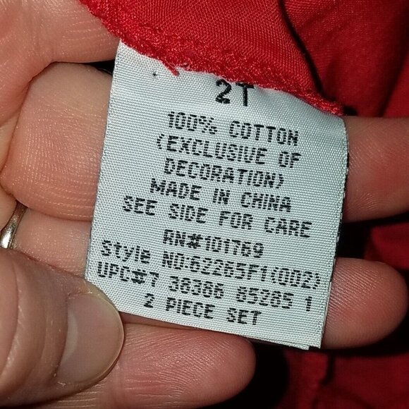 Scottie Dog Red Corduroy Dress Toddler 2T Valentine's Day Heart Plaid Skirt - Picture 5 of 5